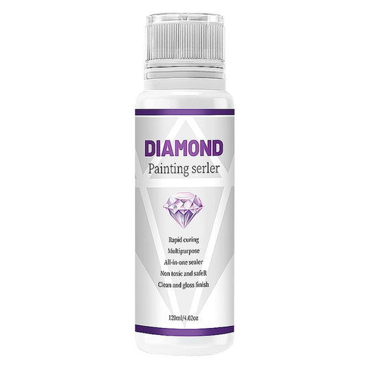 120ml/4.02oz Diamonds Protections Sealer for Painting with Sponge-Head Permanent Hold Shine Effect Sealer Diamond-Glue