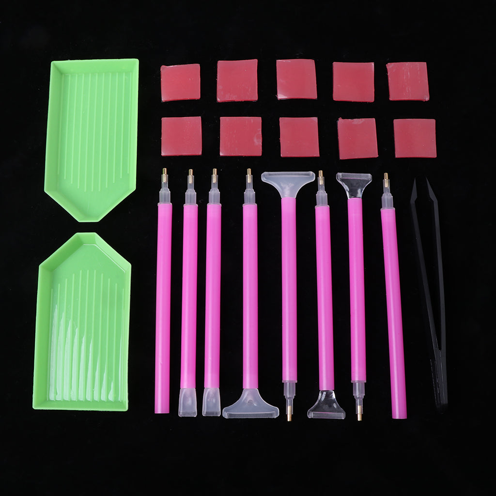 21Pcs Diamond Painting for Cross Stitch Tool Kit Sticky Pen Tweezers For DIY Cra