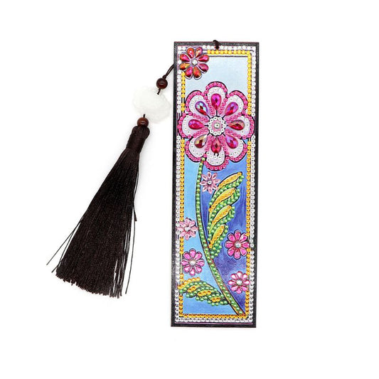 5D DIY Special Shaped Diamond Painting Leather Bookmark Tassel Book Markers Embroidery Crafts