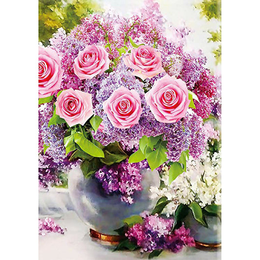 Rose Vase 5D Full Drill Diamond Painting Embroidery for Cross Stitch Kits DIY for Rhinestone Crystal Home Decoration Craft
