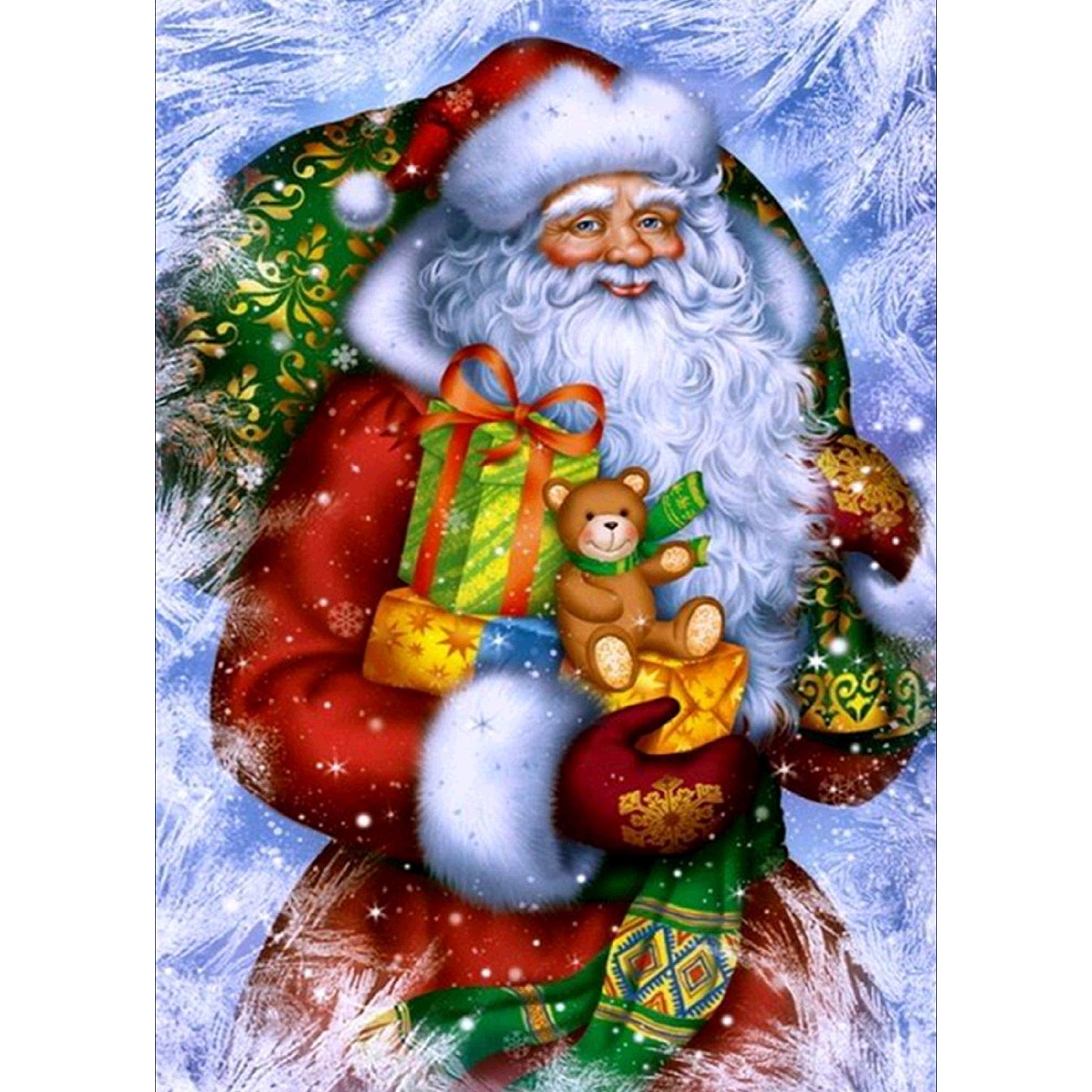 4 Sets Christmas Santa Claus 5D Full Drill Diamond Painting Embroidery for Cross Stitch Kits DIY for Rhinestone Crystal Home Decoration