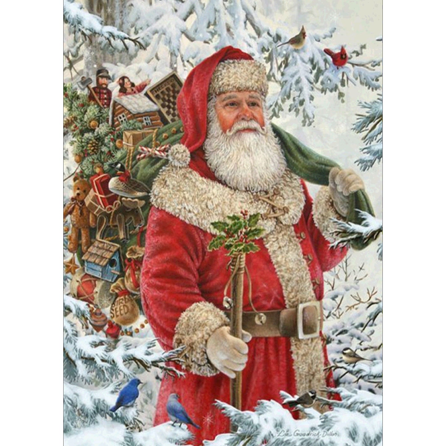 4 Sets Christmas Santa Claus 5D Full Drill Diamond Painting Embroidery for Cross Stitch Kits DIY for Rhinestone Crystal Home Decoration