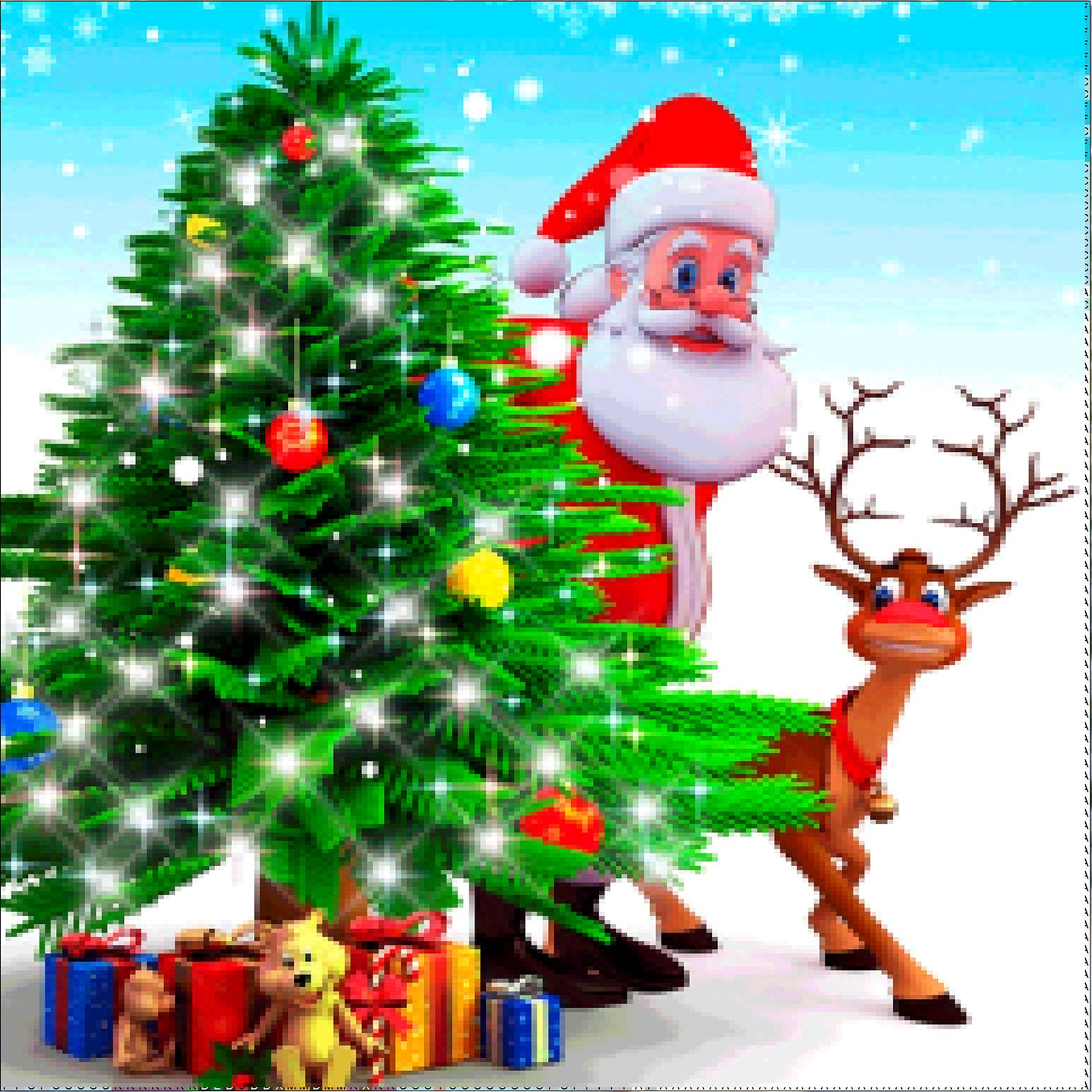 4 Sets Merry Christmas Santa 5D Full Drill Diamond Painting Embroidery for Cross Stitch Kits DIY for Rhinestone Crystal