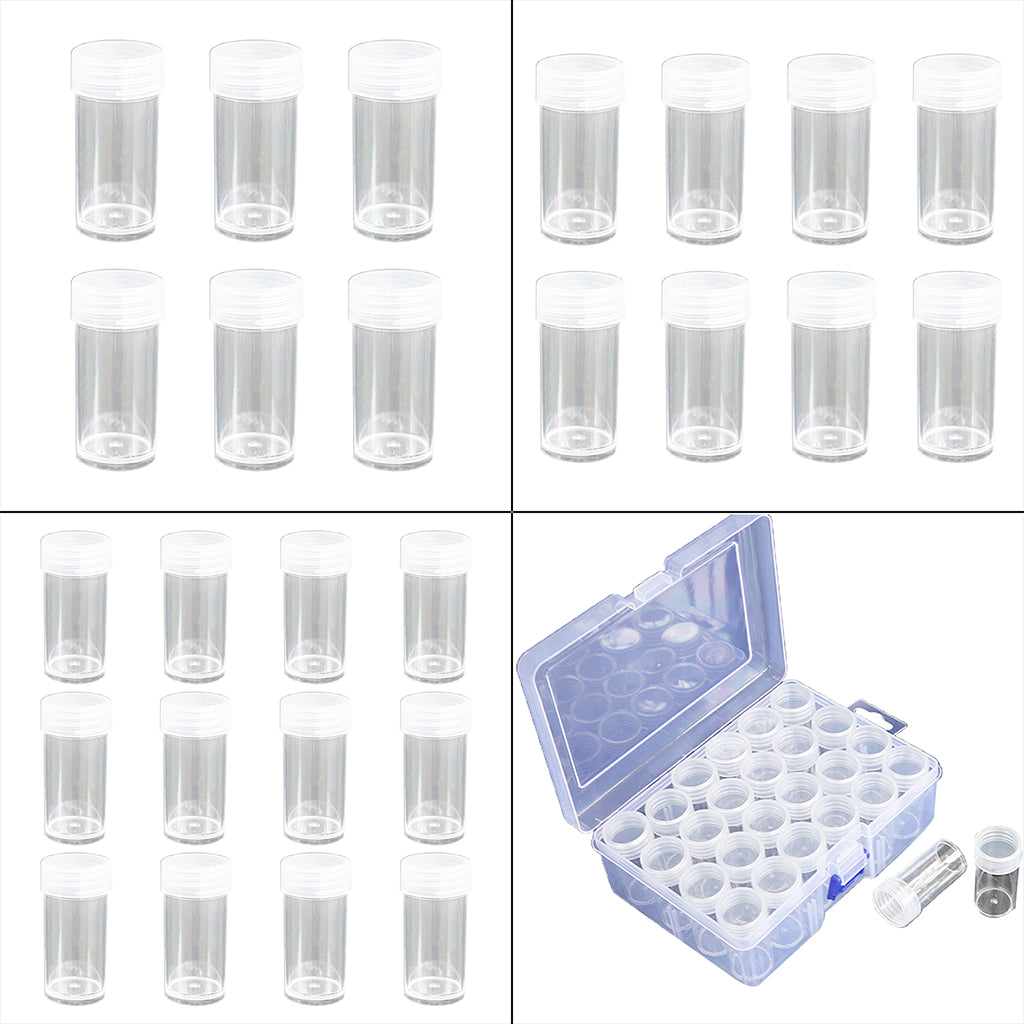 Transparent Bottles with Lid for DIY Diamond Paint Accessories Clear Jars Box