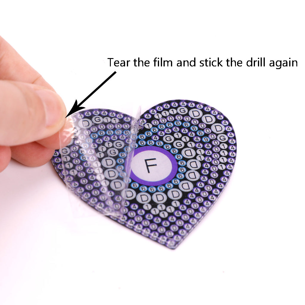 5 pcs / set DIY Painting Diamond Drill Love Heart Resin Girl Women Bag Car for K