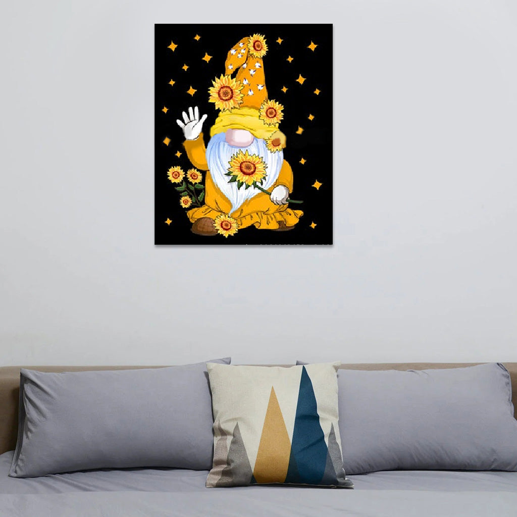 Sunflower Gnome DIY 5D Full Drill Diamond Painting Embroidery for Cross Stitch Kits for Rhinestone Wall Home Decoration