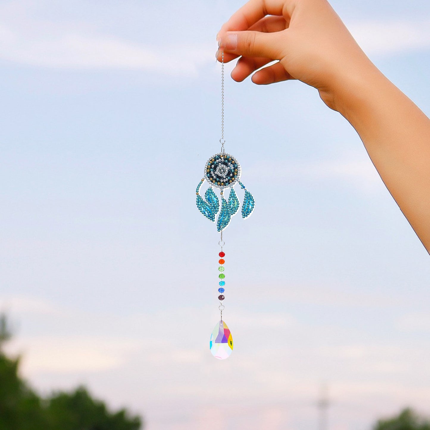 5D Diamond Painting Crystal Gnome Wind Chime Kit Hanging Pendant