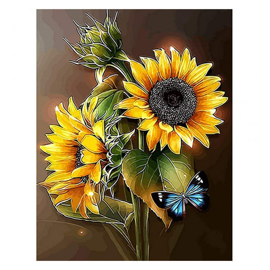 5D Diamond Drawing Kit Sunflower for Butterfly DIY Art Drawing Picture Set for Adults Beginners Handmade Home Wall Decoration Supplies