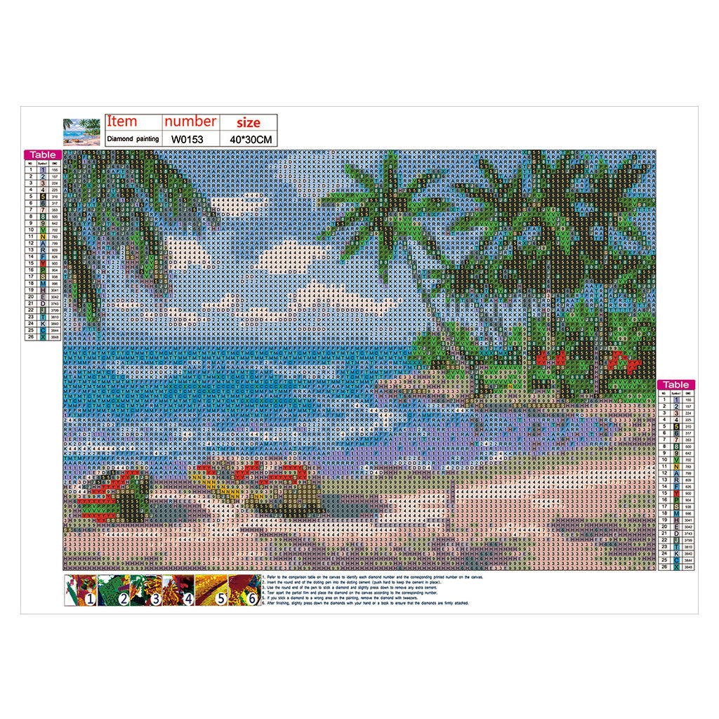 Seaside Scenery 5D DIY Diamond Painting Kits for Adults Full Drill Crystal for Rhinestone Embroidery for Cross Stitch Ar