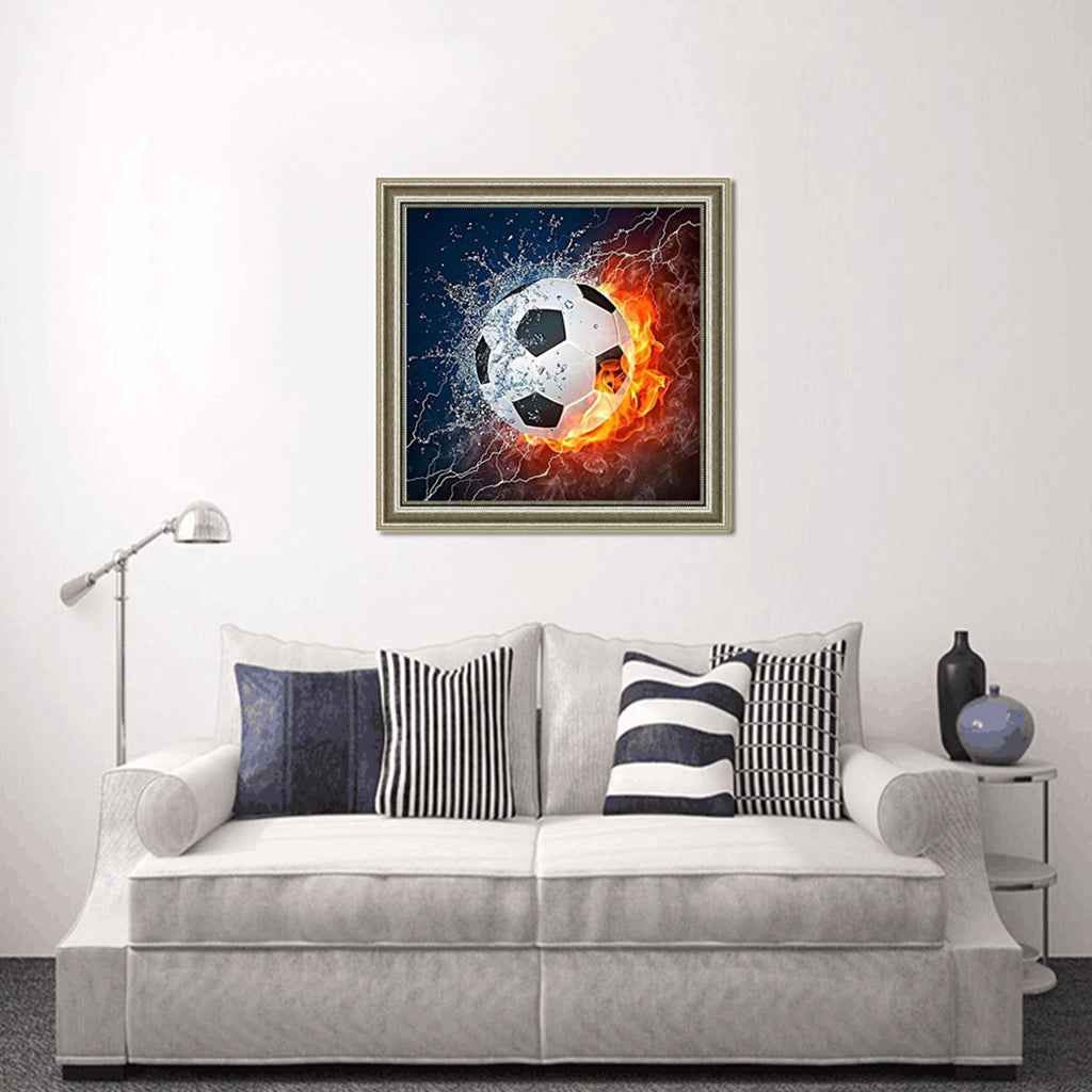 5D Diamond Art Painting Football Special Shaped Crystal Resin Gem Art Crafts for Coffee Shop Hotel Home Wall Decorations