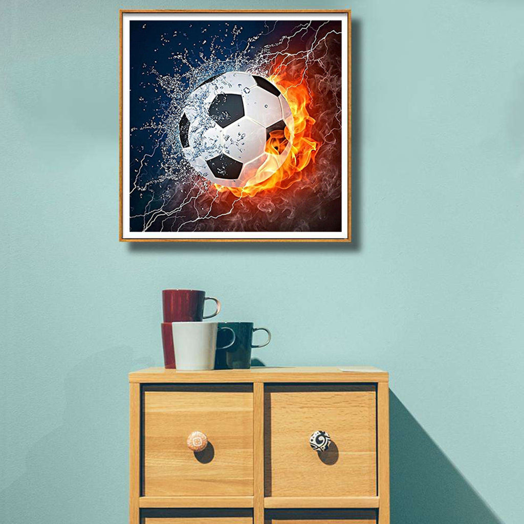 5D Diamond Art Painting Football Special Shaped Crystal Resin Gem Art Crafts for Coffee Shop Hotel Home Wall Decorations