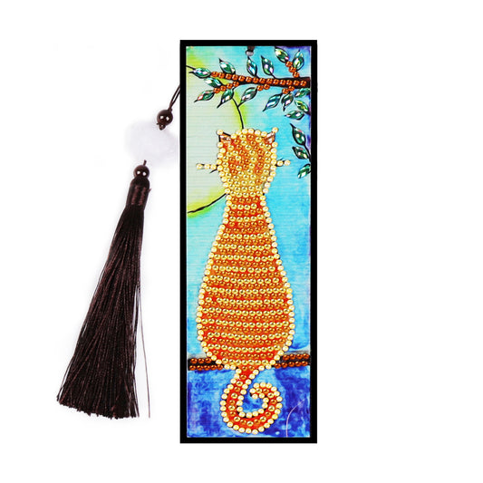 5D DIY Special Shaped Diamond Painting Leather Bookmark Tassel Embroidery Marker