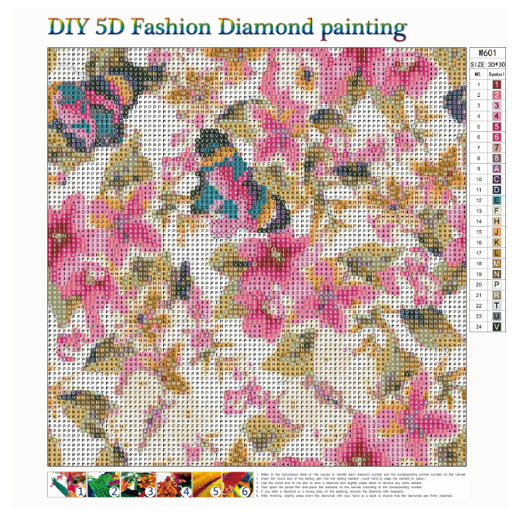 4Pack Flowers 5D Diamond Painting Kits for Adult Full Drill Paint with Diamonds for Home Wall Decor 12x12inches