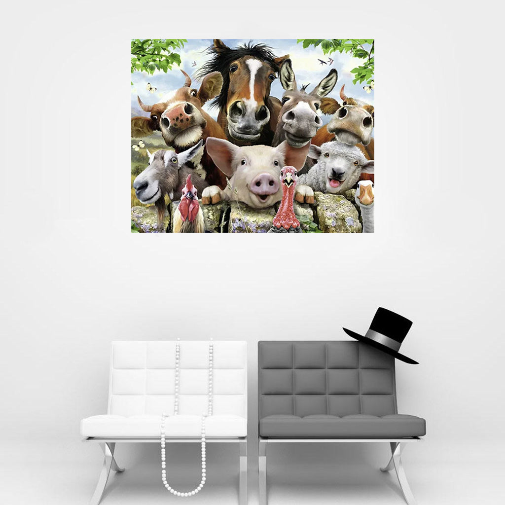 5D Diamond Painting Kits for Adult Full Drill Paint with Diamonds for Home Wall Decor ，Farm animals（16X19.7inch）