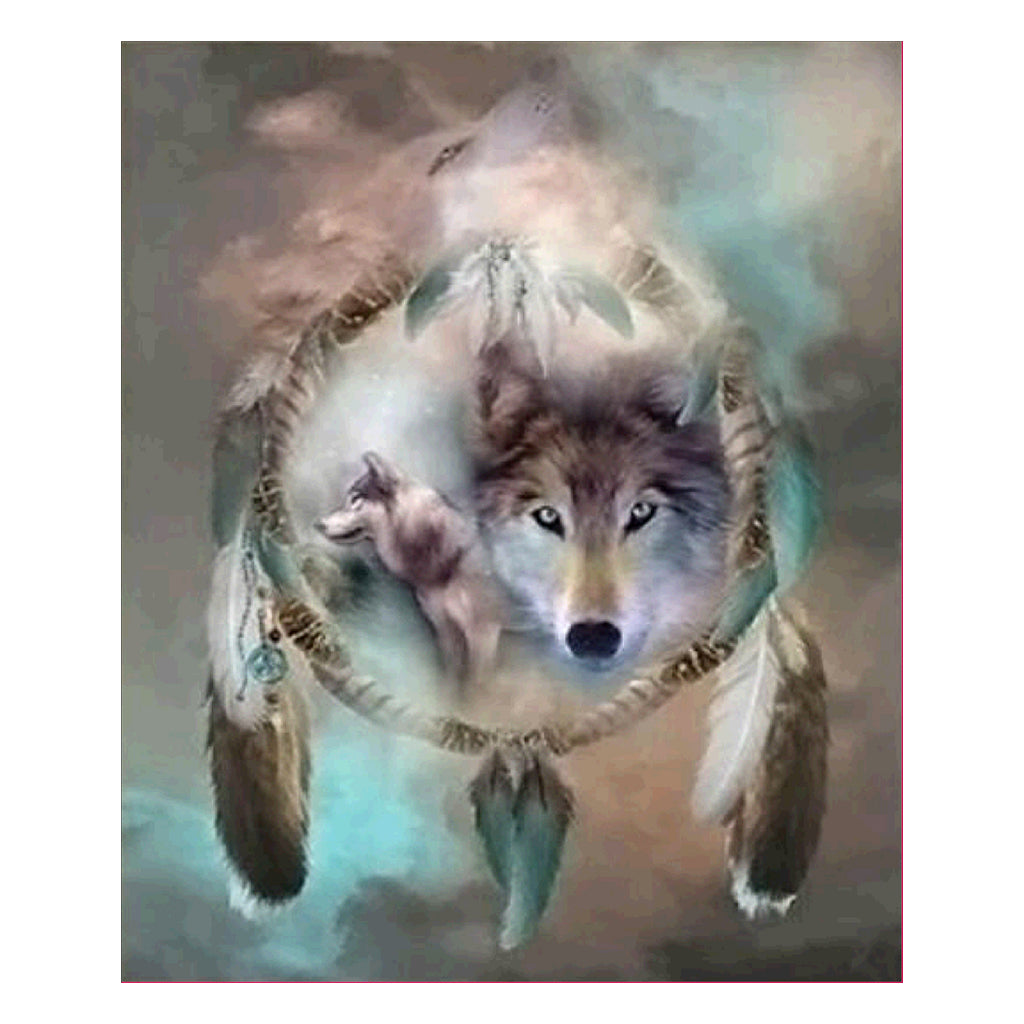 5D Diamond Painting Kits for Adult Full Drill Paint with Diamonds for Home Wall Decor ，Wolf（16X19.7inch）