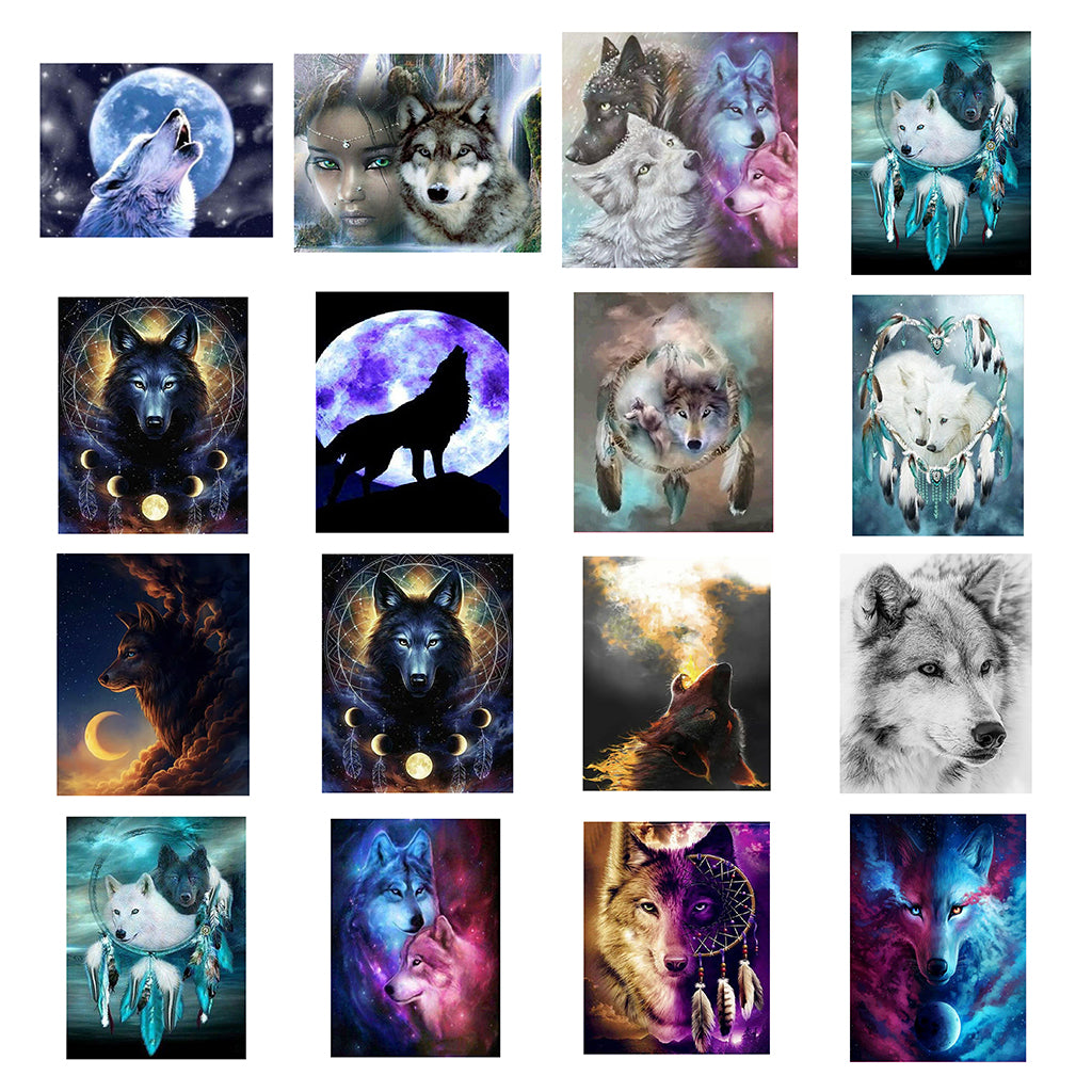 5D Diamond Painting Kits for Adult Full Drill Paint with Diamonds for Home Wall Decor ，Wolf（16X19.7inch）