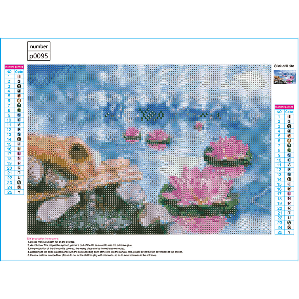 5D Diamond Painting Kit for Adult Full Drill Paint with Diamonds Pictures Arts Craft for Home Decor ，The Lotus