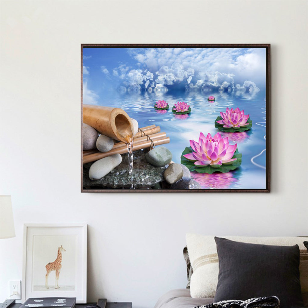 5D Diamond Painting Kit for Adult Full Drill Paint with Diamonds Pictures Arts Craft for Home Decor ，The Lotus