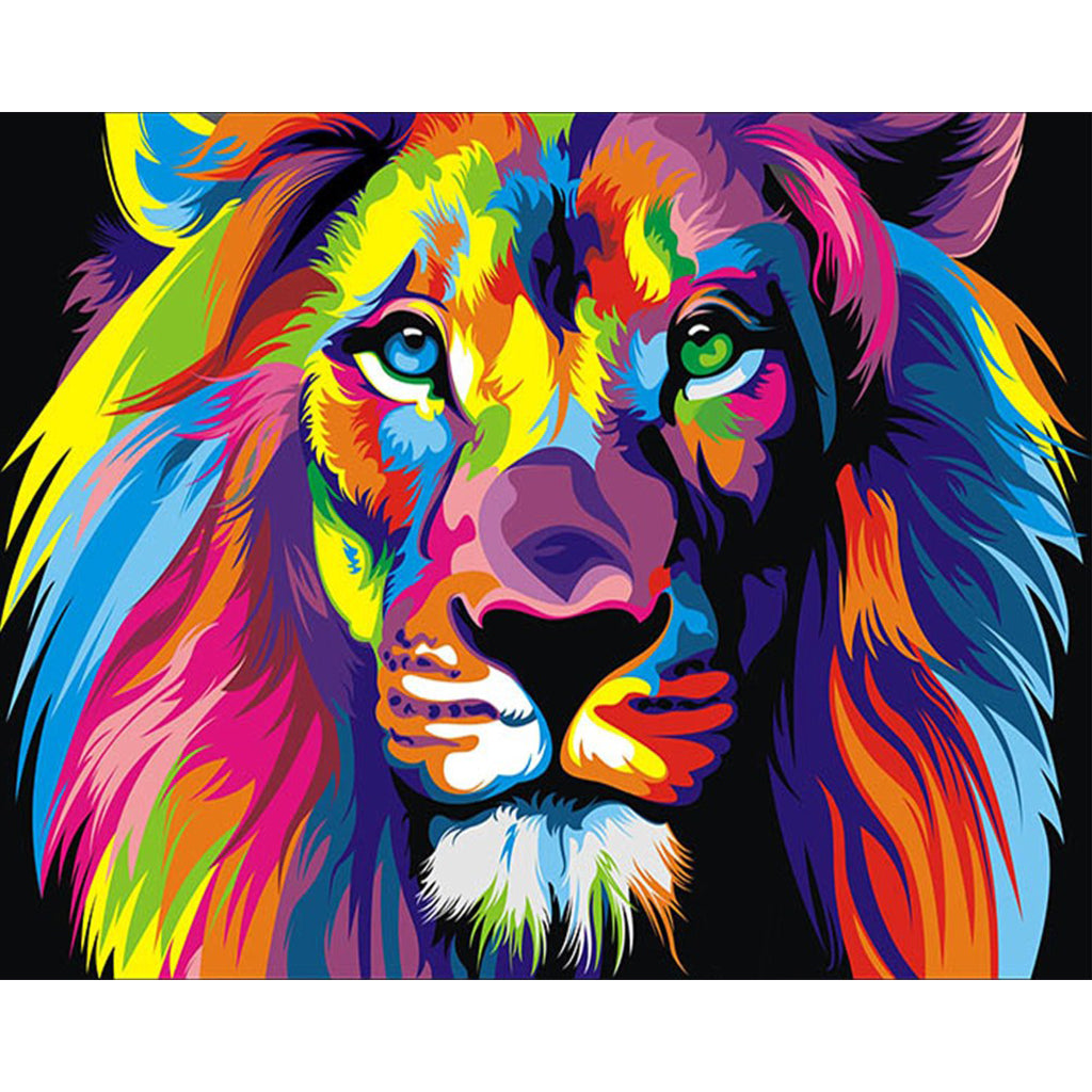 5d Diamond Painting Number Kits, Painting for Cross Stitch Full Drill Crystal for Rhinestone Embroidery Pictures Arts Craft For Home Wall Decor Gift-10x12in,Colorful Tiger