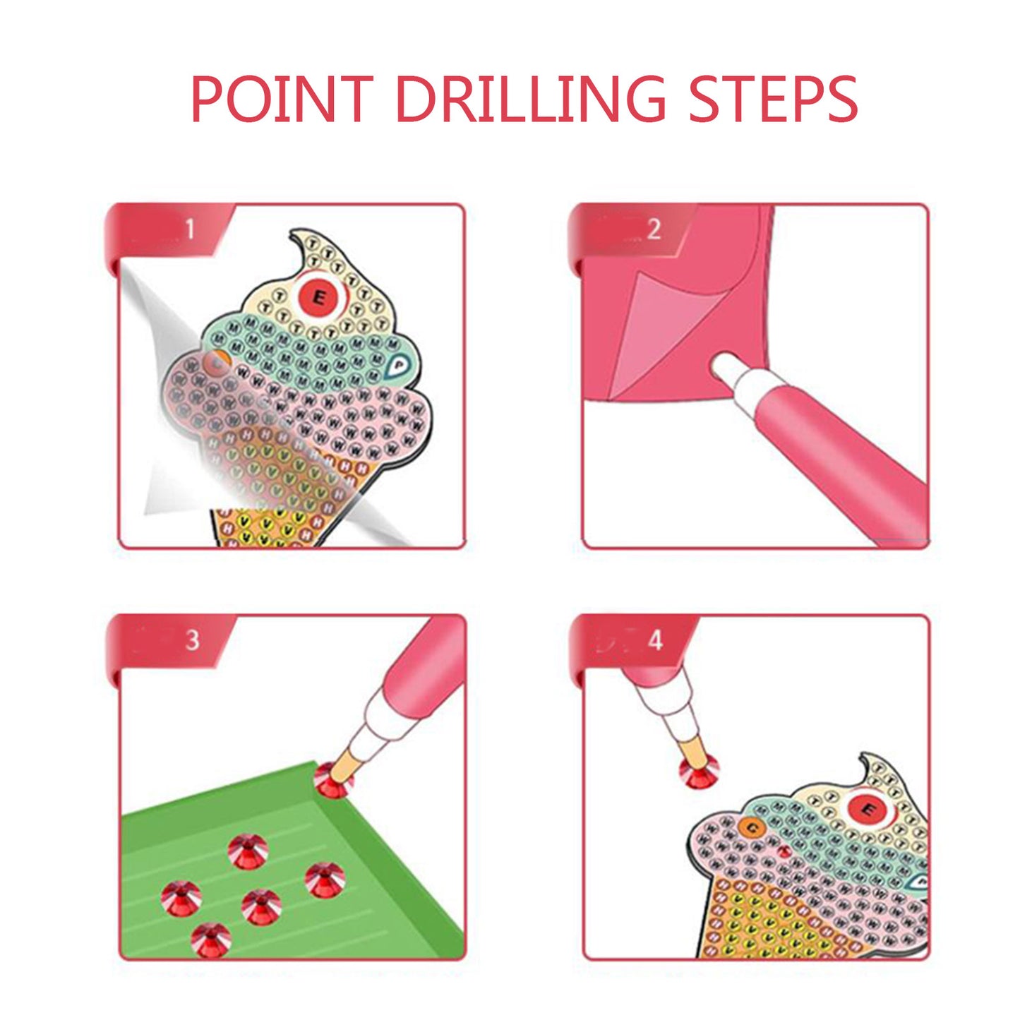 15pcs DIY 5D Diamond Stickers Kit for Kids Adult Beginners Painting Keychain Art